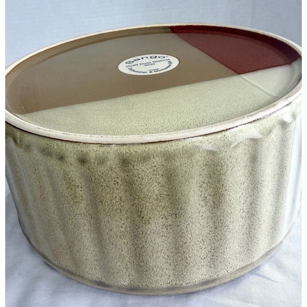 Sango Gold Dust 5039 Sienna 8” Large Soufflé Bowl Serving Discontinued